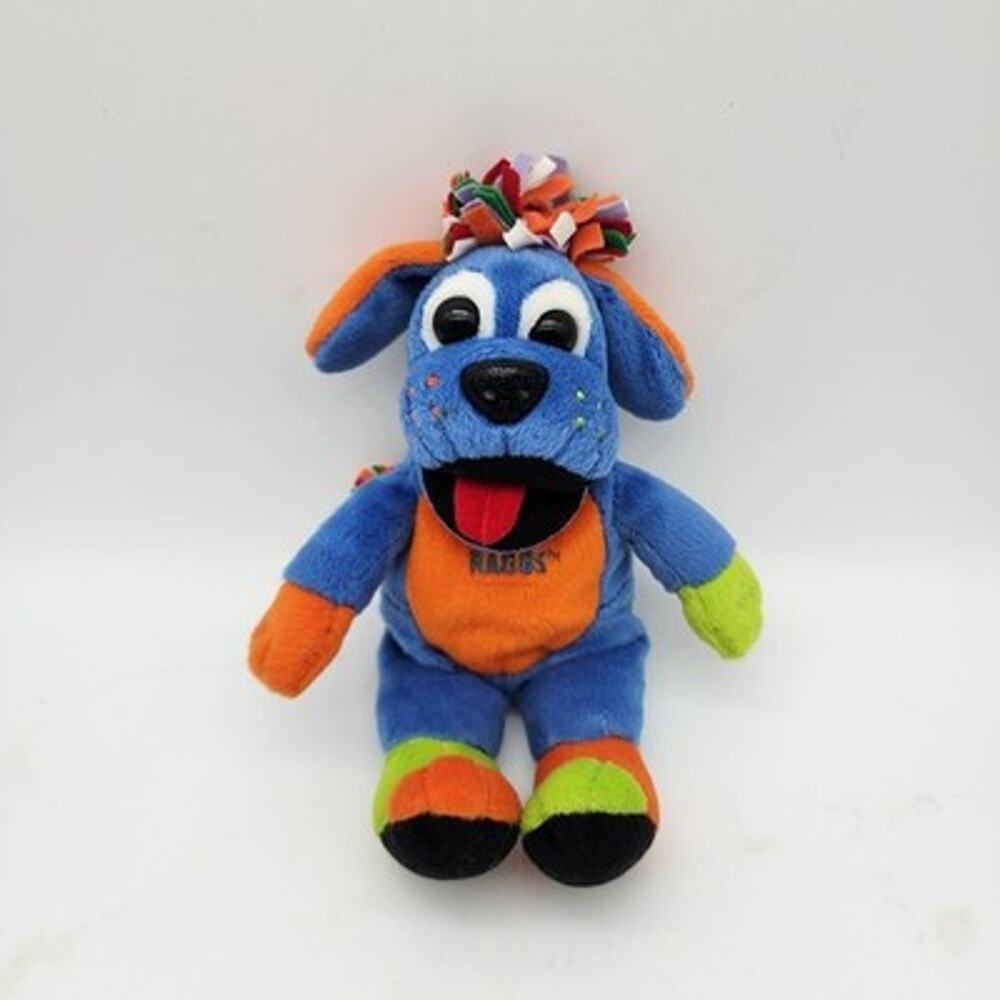 Kids Club Palladium Raggs Dog Plush 8" Blue Colorful Beanie Toy PBS Kids 1997